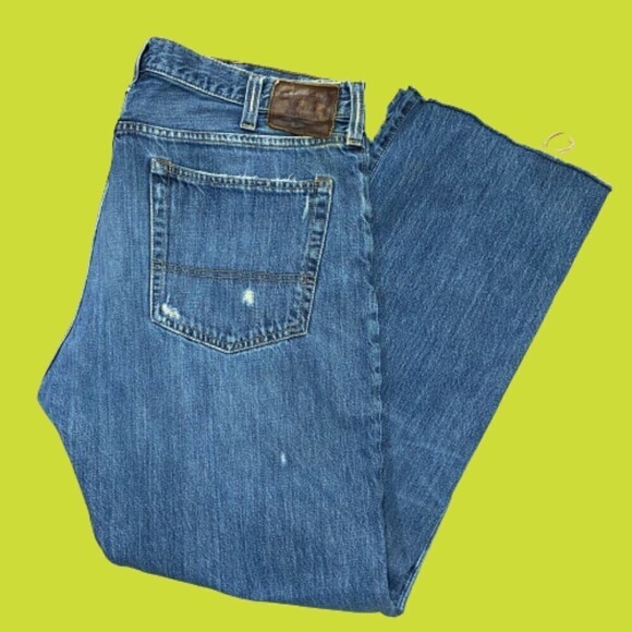 Polo Ralph Lauren Vintage Distressed Denim Blue Jeans Men's Size 36 - Picture 1 of 8